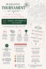Mahjong Tournament at FOUNT Studio - Sunday, September 20th